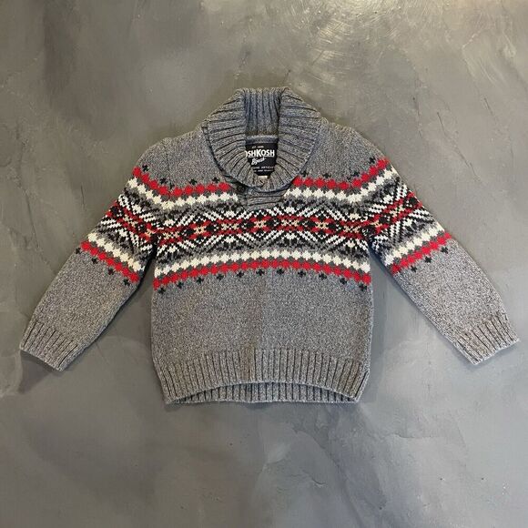 OshKosh B’gosh Other - Oshkosh Shawl Collar Fair Isle Grandpa Knit Cardigan Sweater Baby Boy 24 Month